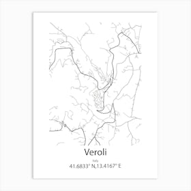 Veroli,Italy Minimalist Map Art Print