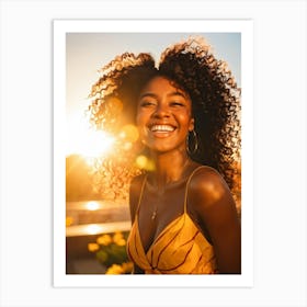 Smiling African American Woman Art Print