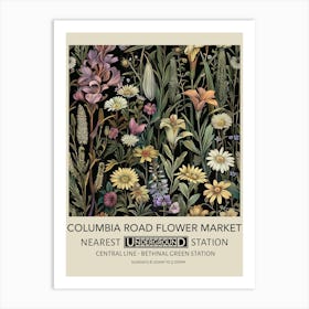 Columbia Road Flower Market 3 Vintage Underground Travel Poster Art Print