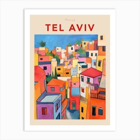 Tel Aviv Israel 7 Fauvist Travel Poster Art Print
