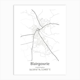 Blairgowrie,United Kingdom Minimalist Map Art Print