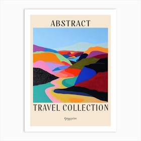 Abstract Travel Collection Poster Kyrgyzstan 7 Art Print