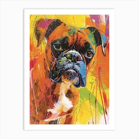 Boxer Acrylic Painting 3 Art Print