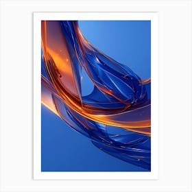 Abstract Blue And Orange Art Print