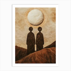 Two People In The Desert Art Print