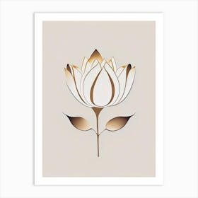 American Lotus Retro Minimal 6 Art Print