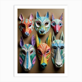 Origami Masks Art Print