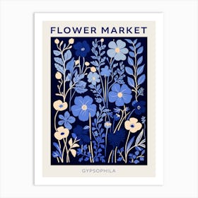 Blue Flower Market Poster Gypsophila 1 Art Print