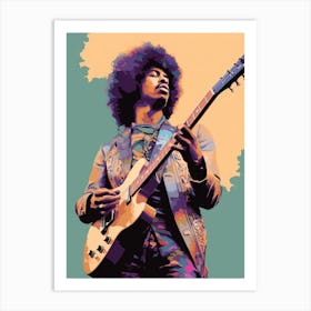 Jimi Hendrix Pastel Portrait 1 Art Print