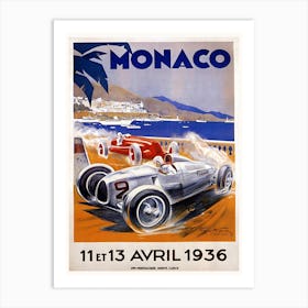 Vintage Monaco Automobile Race Poster Art Print