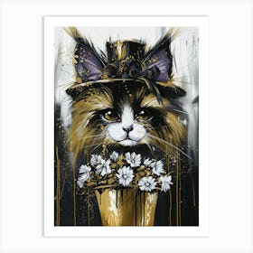 Cat In Hat Art Print