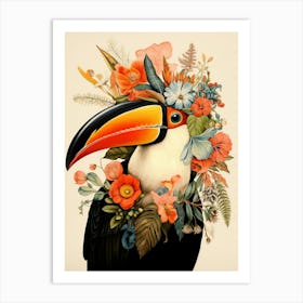 Bird With A Flower Crown Toucan 3 Art Print