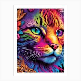 Rainbow Cat Art Print