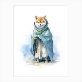 Shiba Inu Dog As A Jedi 3 Art Print