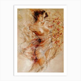 art woman paint 3 Art Print