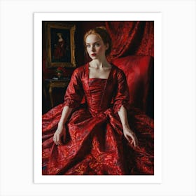 Lady In Red Art Print