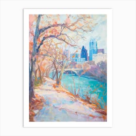 Red River Cultural District Austin Texas Oil Painting 3 Art Print