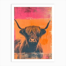 Highland Cow Polaroid Inspired 2 Art Print