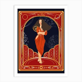 Mars, PLANET, CONSTELLATION, SPACE, CARD, COLLECTION Art Print