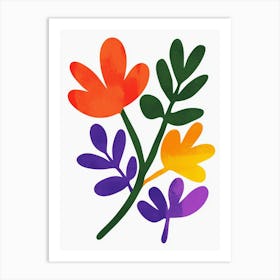 Flowers On A White Background 10 Art Print