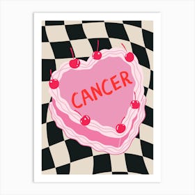 Cancer Zodiac Heart Cake Art Print