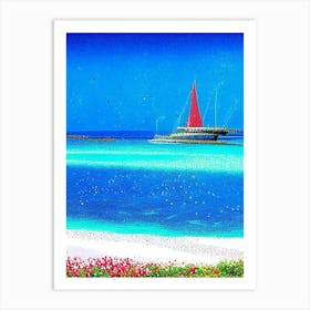 Turks And Caicos Islands Pointillism Style Tropical Destination Art Print