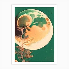 New Moon Vintage Sketch Space Art Print