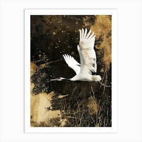 Flying Crane Effect Collage 4 Art Print