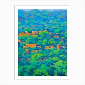 Ranthambore National Park India Blue Oil Painting 1  Art Print