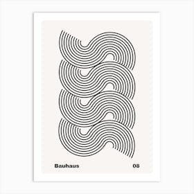 Geometric Bauhaus Poster B&W 8 Art Print