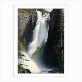 Hogum Falls, Norway Peaceful Oil Art  (2) Art Print