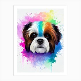 Shih Tzu Rainbow Oil Painting Dog Art Print