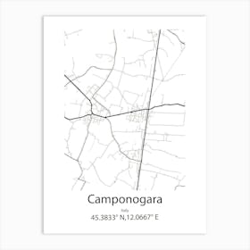 Camponogara,Italy Minimalist Map Poster