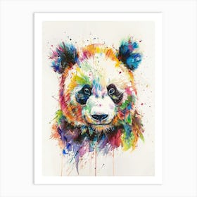 Panda Colourful Watercolour 2 Art Print