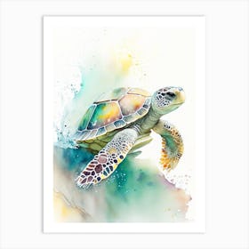 Hatching Sea Turtle, Sea Turtle Storybook Watercolours 2 Art Print