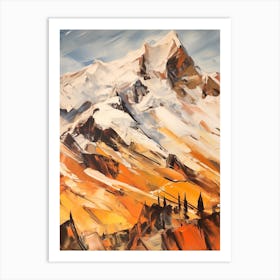 Mont Blanc France 4 Mountain Painting Art Print