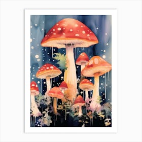 Mushroom Watercolour 7 Art Print