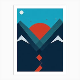 El Colorado, Chile Modern Illustration Skiing Poster Art Print