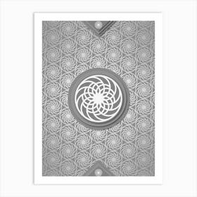 Geometric Glyph Sigil with Hex Array Pattern in Gray n.0076 Art Print
