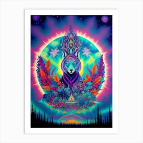 Psychedelic Wolf Art Print