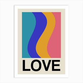 Retro Love Wave Marshmallow 1 Art Print