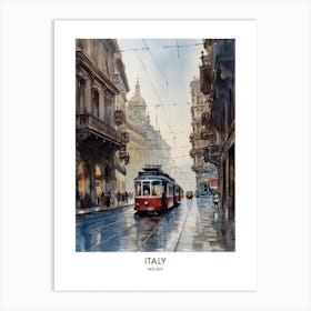 Milan, Italy 2 Watercolor Travel Poster Art Print