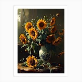 Baroque Floral Still Life Sunflower 4 Art Print