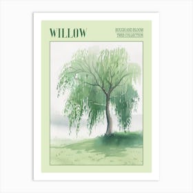 Willow Tree Atmospheric Watercolour Painting 8 Poster Art Print