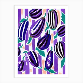 Eggplant Summer Illustration 1 Art Print