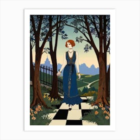 Lady In Blue 1 Art Print