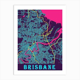 Brisbane Map Poster 1 Art Print