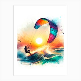 Kitesurfing sports Art Print