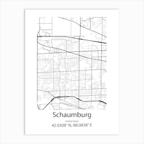 Schaumburg,United States Minimalist Map Affiche