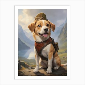 Cute Dog Wearing A Hat Pet Lover Art Print